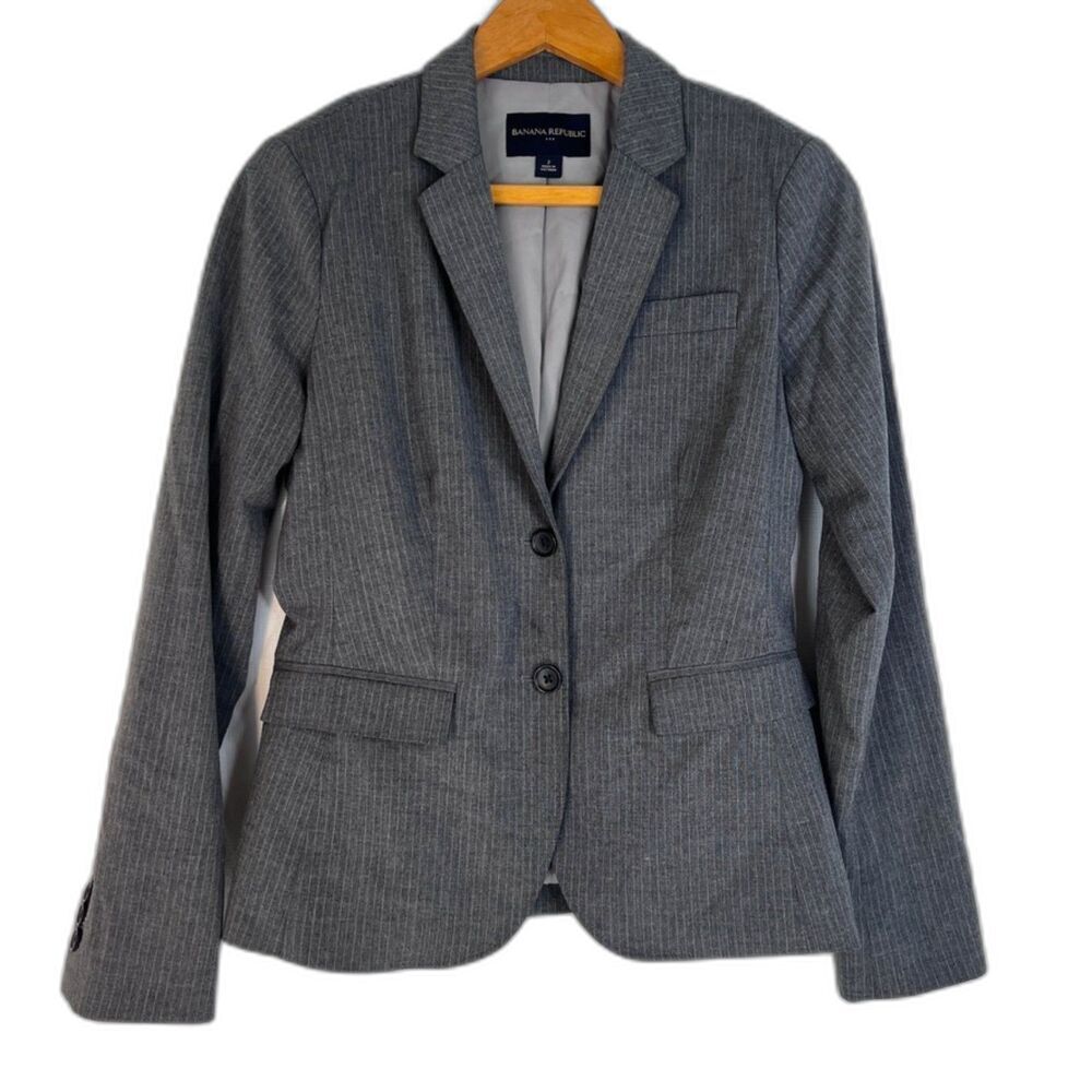 Banana Republic Business Blazer Pin‎ Striped Single Breasted Size 2 Basic